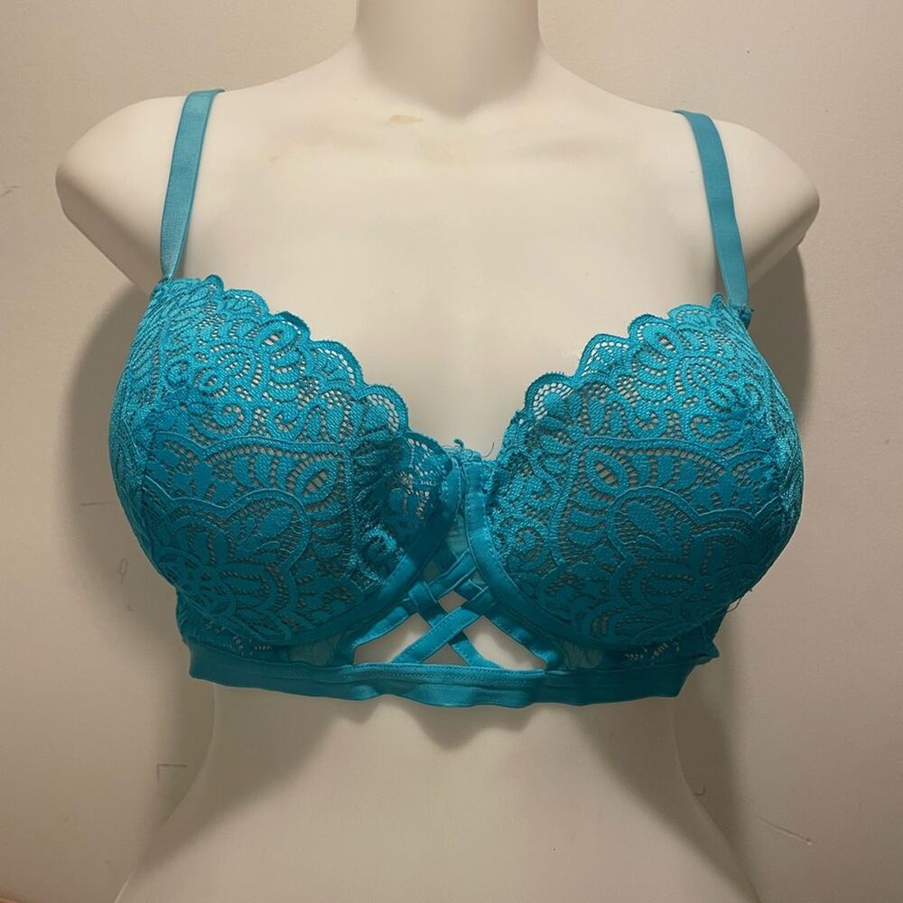 Adored by Adore Me Women’s Dakota Longline Underwire Contour Bra Scuba Blue 36DD